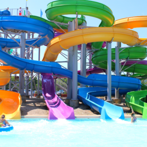 waterslides and catch pool